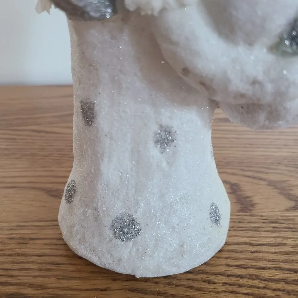 Whimsical Snow Woman Angel Mama With Snow Baby Shelf Sitter Winter Figurine VTG